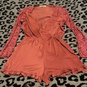 Chloe K lace sleeve romper